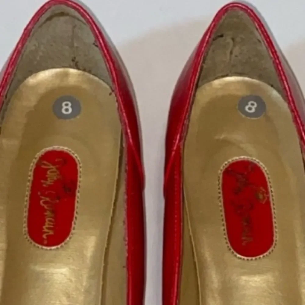 John Romain Leather Elegant Red Women's Loafers Size 8 B AA Barbara